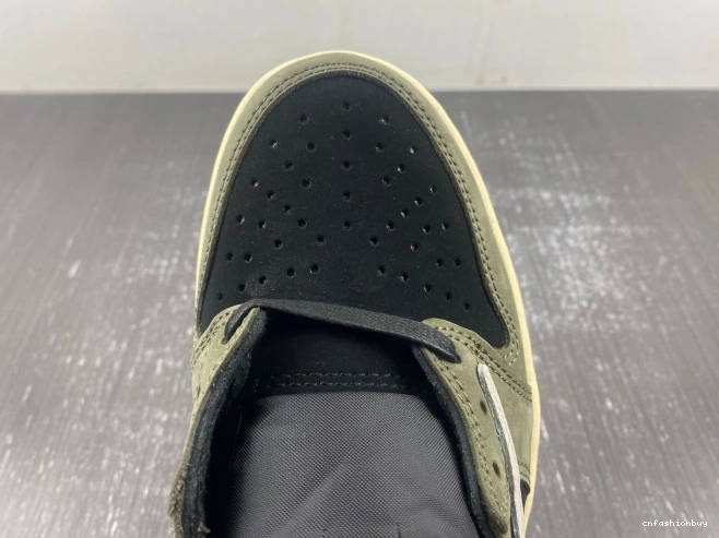 1 JORDAN SCOTT SP OG AIR TRAVIS 'BLACK OLIVE' X LOW DM7866-002 0709